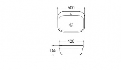 AQ6042-00 АМАДЕО раковина 600*420*155 для установки на столешницу фото в интернет-магазине Русалия