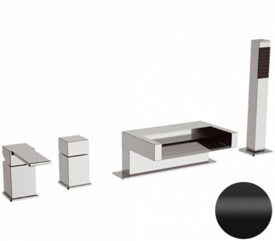 Смеситель для ванны Remer Qubika Cascata QC06NO, черный матовый фото в интернет-магазине Русалия