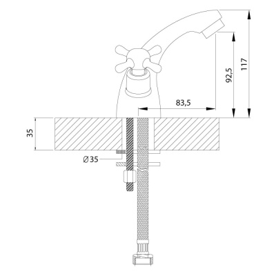 Смеситель для раковины Rossinka (H02-61R) фото в интернет-магазине Русалия