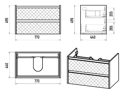 Тумба Chester 80 подвесная с раковиной Dreja Soft 80 Brevita фото в интернет-магазине Русалия