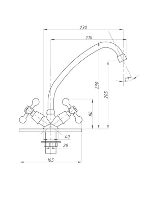 Смеситель для кухни FAUZT FZs-223-32 тип См-МДЦБА фото в интернет-магазине Русалия