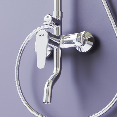 D0740900 Душевая система Prime со смесителем для ванны и душа, хром фото в интернет-магазине Русалия