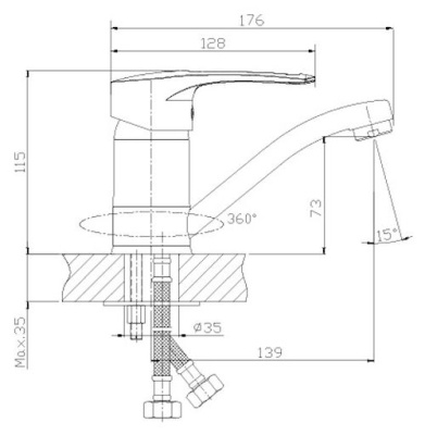Смеситель для раковины Rossinka T (T40-22) фото в интернет-магазине Русалия