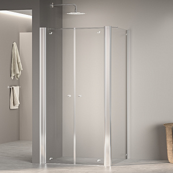 Душевой уголок RGW PA-47 (PA-04 + Z-12 + A-11 + держатель) 100х120, стекло - прозрачное, профиль хром фото в интернет-магазине Русалия