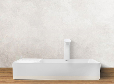 Раковина накладная прямоугольная со смещенным центром Elbach 2263 56 WeltWasser фото в интернет-магазине Русалия