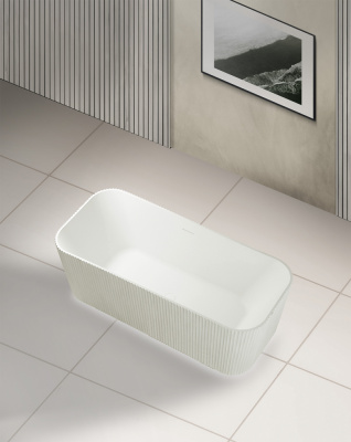 Ванна из искусственного камня ABBER Stein AS9663 белая матовая 170х75х55 см фото в интернет-магазине Русалия