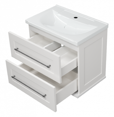 Тумба Марта 60 подвесная (белая) с раковиной Misty EVVA 60 Misty фото в интернет-магазине Русалия