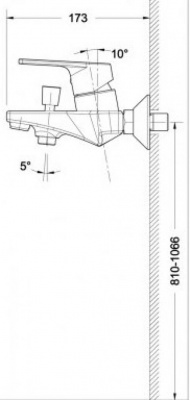 Смеситель для ванны с гарнитуром Line F65299C-B-RUS Bravat фото в интернет-магазине Русалия