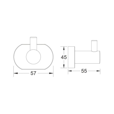 Крючок для ванной комнаты BELZ B90505-1, вороненая сталь фото в интернет-магазине Русалия
