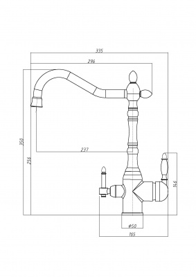 Смеситель для кухни под фильтр Venezia 30638 черный матовый Veragio фото в интернет-магазине Русалия