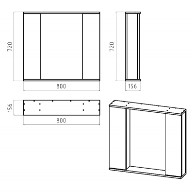 Зеркальный шкаф Лира 80 П-Лир04080-013 Misty фото в интернет-магазине Русалия