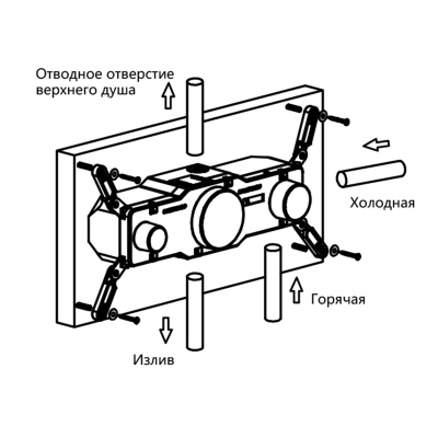 Встраиваемый смеситель для душа VSCV-432TCH трехфункциональный, термостатический, хром Vincea фото в интернет-магазине Русалия