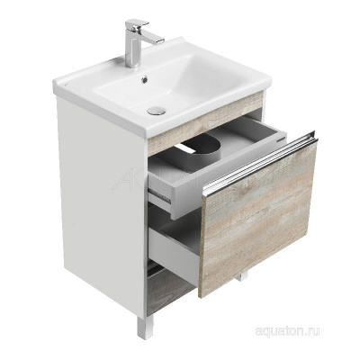 Тумба под раковину AQUATON Капри 60 бетон пайн 1A230101KPDA0 фото в интернет-магазине Русалия