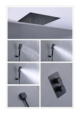 Душевая система встроенная с термостатом Timo Petruma черный (SX-5029/03SM) фото в интернет-магазине Русалия