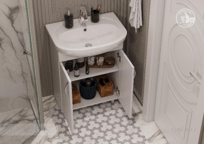 Тумба под раковину AQUATON Онда 60 белый 1A122801ON010 фото в интернет-магазине Русалия