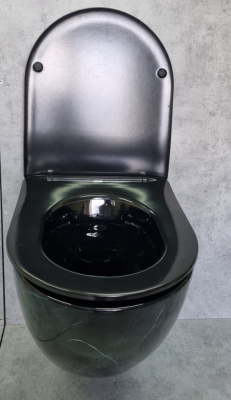 Унитаз подвесной Ceramalux 2212BM черный мрамор фото в интернет-магазине Русалия