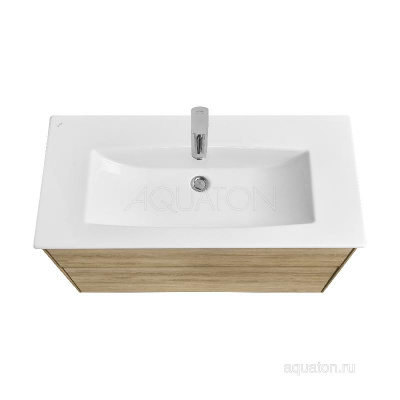 Тумба под раковину AQUATON Либерти 100 2 ящика, дуб эльвезия 1A279601LYC70 фото в интернет-магазине Русалия