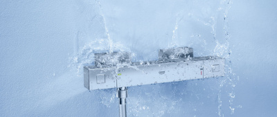 Термостат с душевым гарнитуром Grohtherm Cube 34492000 Grohe фото в интернет-магазине Русалия