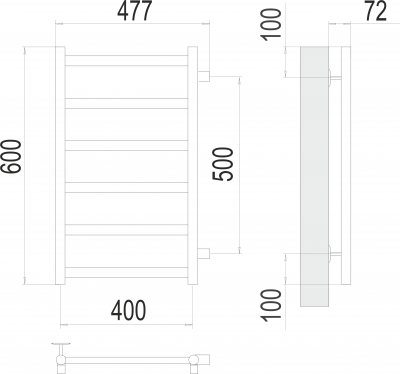 Водяной полотенцесушитель Аврора П6 400х600 4670078529879 Terminus фото в интернет-магазине Русалия