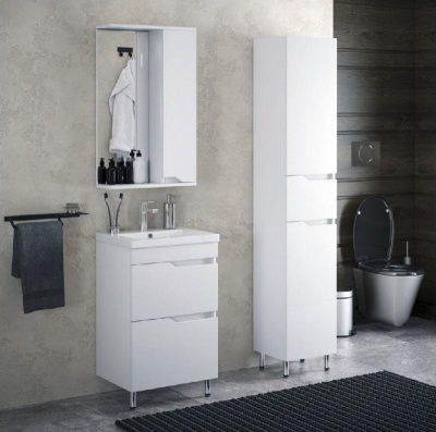 Зеркало-шкаф "Теона 50", белое, правое Corozo фото в интернет-магазине Русалия