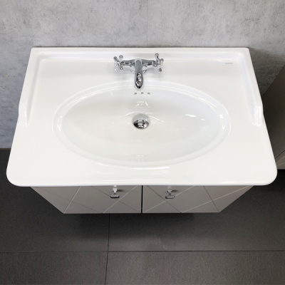 COMFORTY. Тумба-умывальник "Кремона-80" латте с раковиной 50180 фото в интернет-магазине Русалия