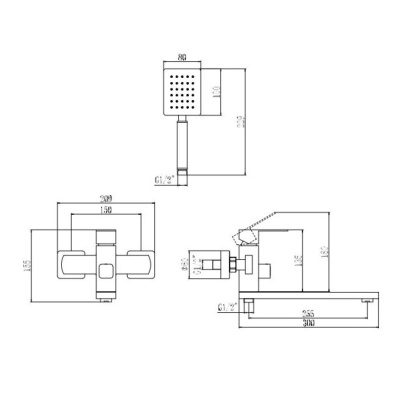 Смеситель для ванны Fmark FS8124, сатин фото в интернет-магазине Русалия