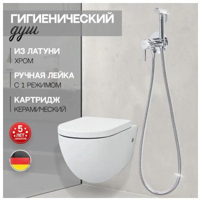 Гигиенический душ со смесителем встраиваемый Hansberge H3099C, хром фото в интернет-магазине Русалия