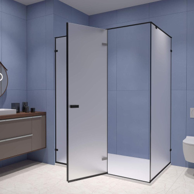 Душевой уголок RGW SV-040B 1300x1000, профиль черный, стекло матовое-сатинат фото в интернет-магазине Русалия