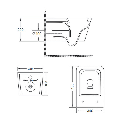 Унитаз подвесной безободковый Delphi 91343 Торнадо с сиденьем микролифт Loranto фото в интернет-магазине Русалия