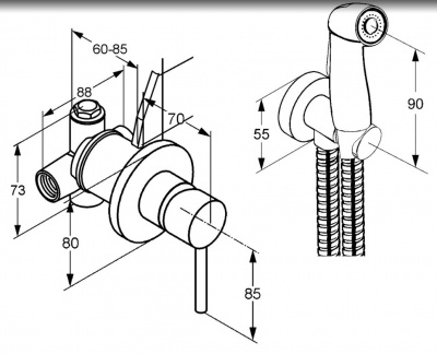 Гигиенический комплект BOZZ 389990576 KLUDI фото в интернет-магазине Русалия