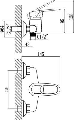Смеситель Fmark для душа (FM3004) фото в интернет-магазине Русалия