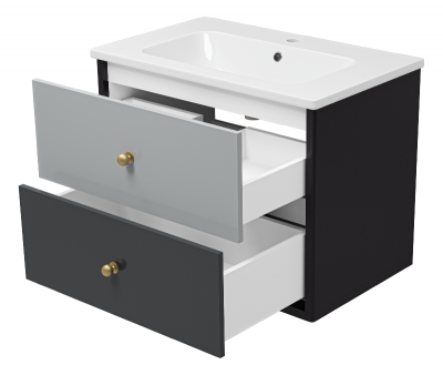 Тумба Кристиан 80 подвесная с раковиной Dreja Euphoria 80 Brevita фото в интернет-магазине Русалия