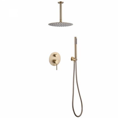 Душевая система ABBER Emotion AF8821G скрытого монтажа без излива, золото матовое фото в интернет-магазине Русалия