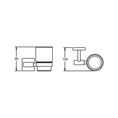 Стакан для ванной комнаты Rose RG3012H, золото/черный фото в интернет-магазине Русалия