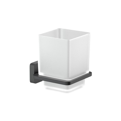 Стакан с держателем AQUATEK, матовый черный AQ4304MB ЛИБРА фото в интернет-магазине Русалия