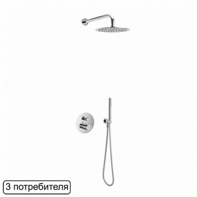 Термостатическая душевая система скрытого монтажа EXCELLENT Pi AREX.SET.1248CR (хром) фото в интернет-магазине Русалия