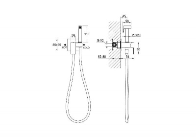 Комплект для гигиенического душа встроенный (смеситель + гигиеническая лейка + шланг) AQUATEK, матовый черный AQ1022MB ЛИБРА фото в интернет-магазине Русалия