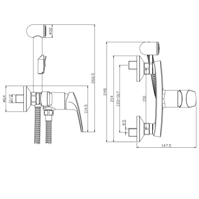 Гигиенический душ Rossinka (RS45-52) фото в интернет-магазине Русалия