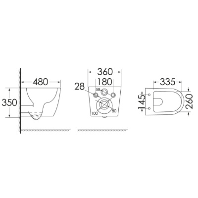 Унитаз подвесной безободковый Fatto AZ-1049WS с сиденьем микролифт Azario фото в интернет-магазине Русалия