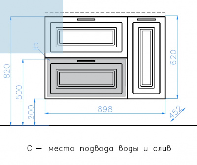 Тумба с раковиной Альба 90 подвесная ЛЕВАЯ Style Line фото в интернет-магазине Русалия