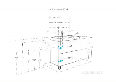 Тумба под раковину AQUATON Америна 80 Н белый 1A169401AM010 фото в интернет-магазине Русалия