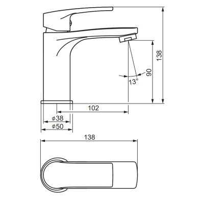 480210000 Eclipse 2.0, смеситель для умывальника, хром Damixa фото в интернет-магазине Русалия