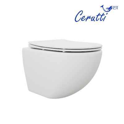 Унитаз SELLA Aria MW ТЕРМООБЖИГ (не плёнка) подвесной безободковый белый матовый Ceruttispa CT9161 (490х360х325) фото в интернет-магазине Русалия