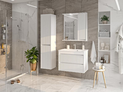 Зеркальный шкаф Balaton 75 правый (белый) BAL-04075-01-П Brevita фото в интернет-магазине Русалия