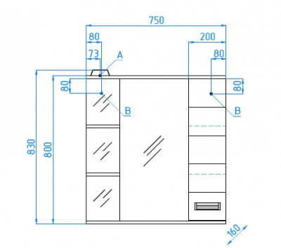 Комплект мебели Ирис 75 Style Line фото в интернет-магазине Русалия
