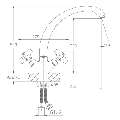 Смеситель для кухни Haiba (HB4218) фото в интернет-магазине Русалия