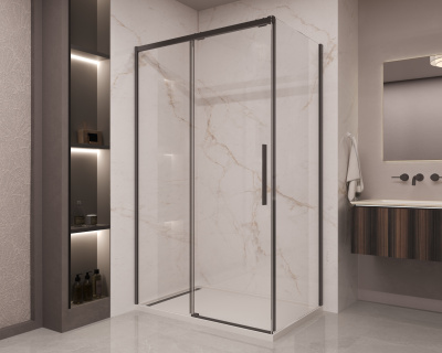 Душевой уголок Stella VSR-1ST1012CLB, 1200*1000, черный, стекло прозрачное Vincea фото в интернет-магазине Русалия