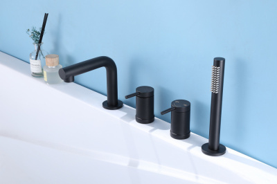 Смеситель ABBER Emotion AF8813B на борт ванны, черный матовый фото в интернет-магазине Русалия