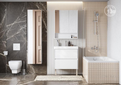 Зеркальный шкаф AQUATON Сканди 70 белый 1A252202SD010 фото в интернет-магазине Русалия