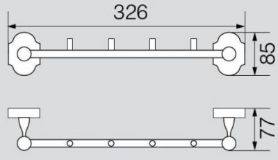 Перекладина с 4-мя крючками VR.STD-7734.BR Stanford Bronzo Veragio фото в интернет-магазине Русалия